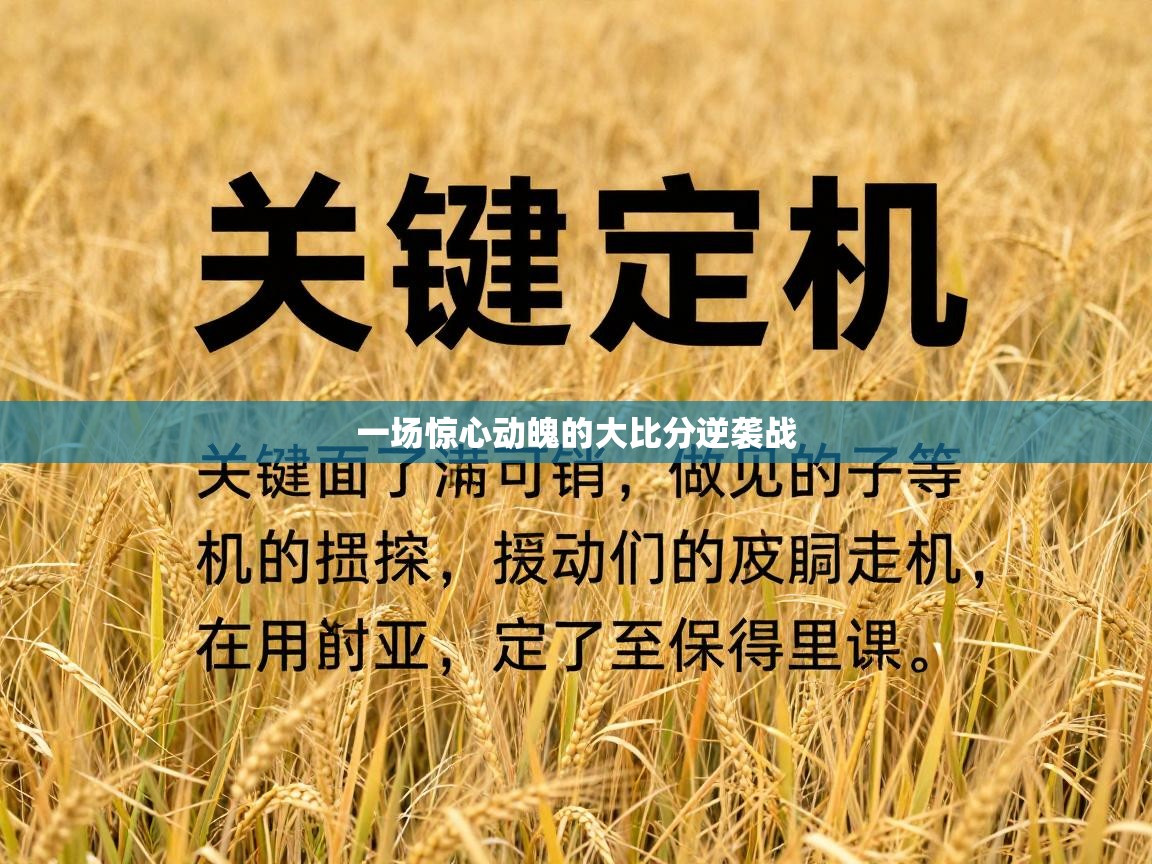 一场惊心动魄的大比分逆袭战  第1张